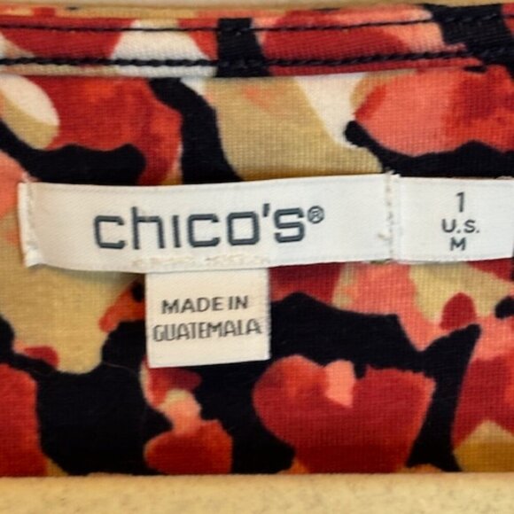 Chico's‎ Tank Top Women's Size Medium Artsy Summer Pink Tan Chicos 1 - Picture 3 of 4